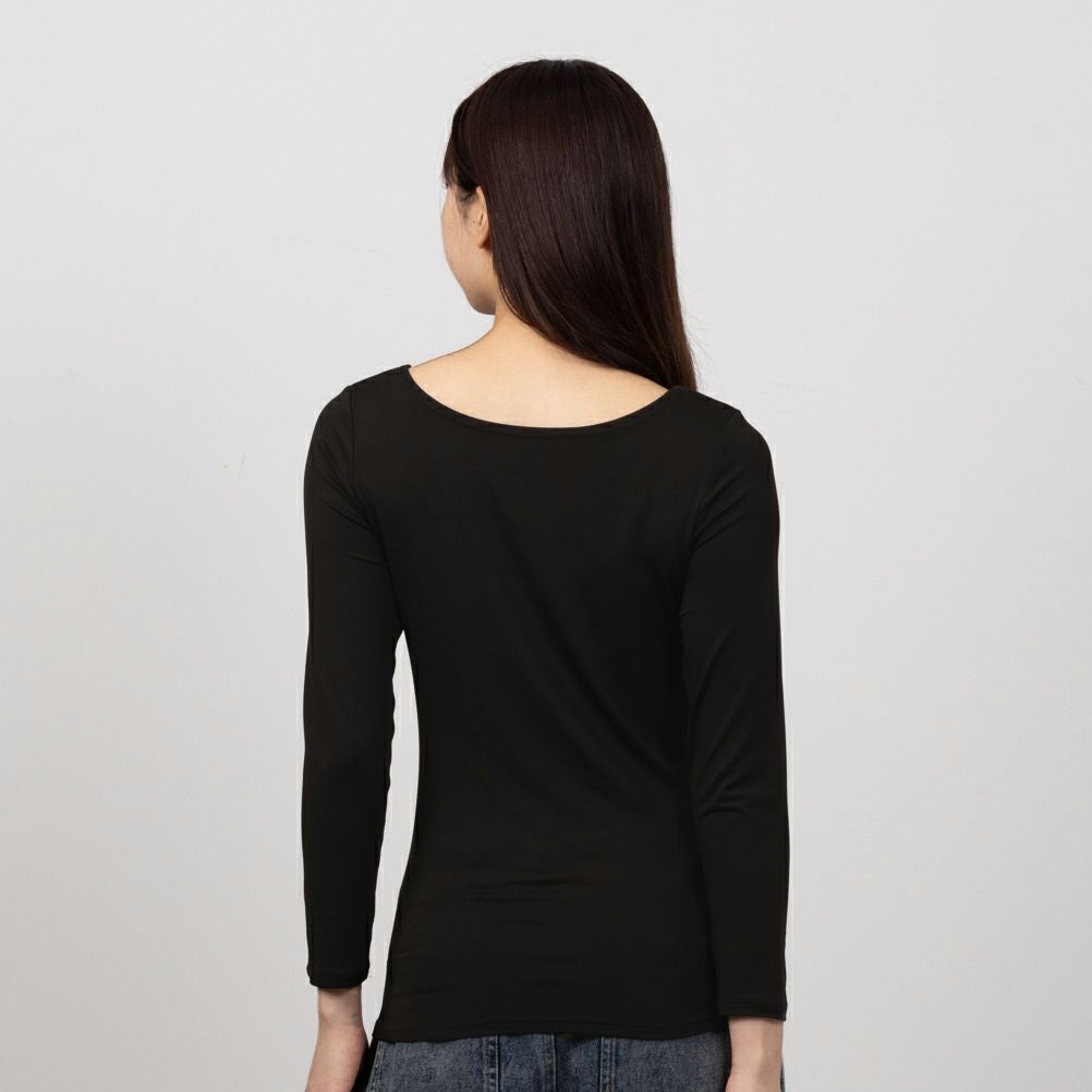 MAC HEAT Uネック8分袖インナーシャツ レディース ネコポス 対応商品