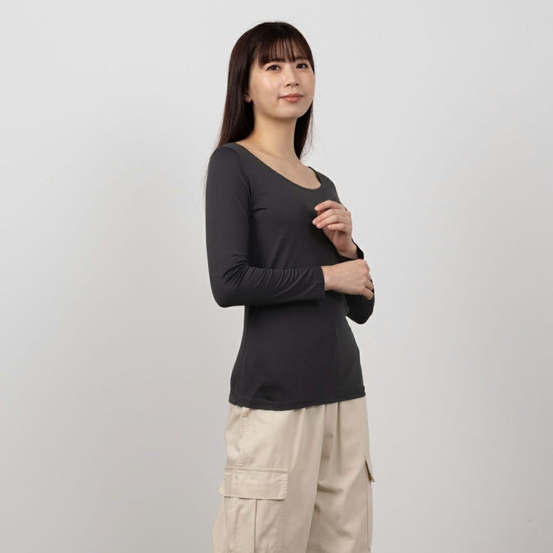 MAC HEAT  Uネック8分袖インナーシャツ レディース メール便 対応商品商品画像-6