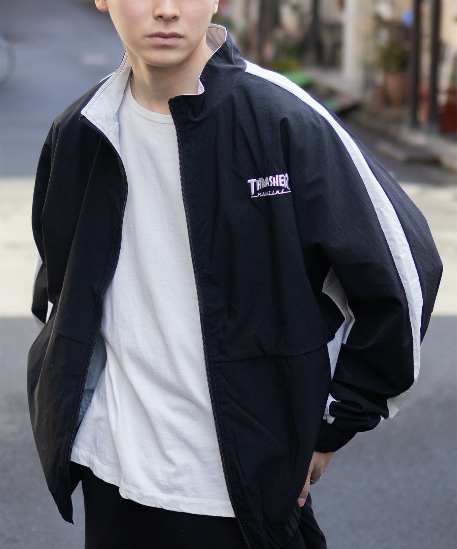ハチヤーズメンズ メッシュ ブルゾン XL グレー THRASHER 裏メッシュブルゾン メンズ