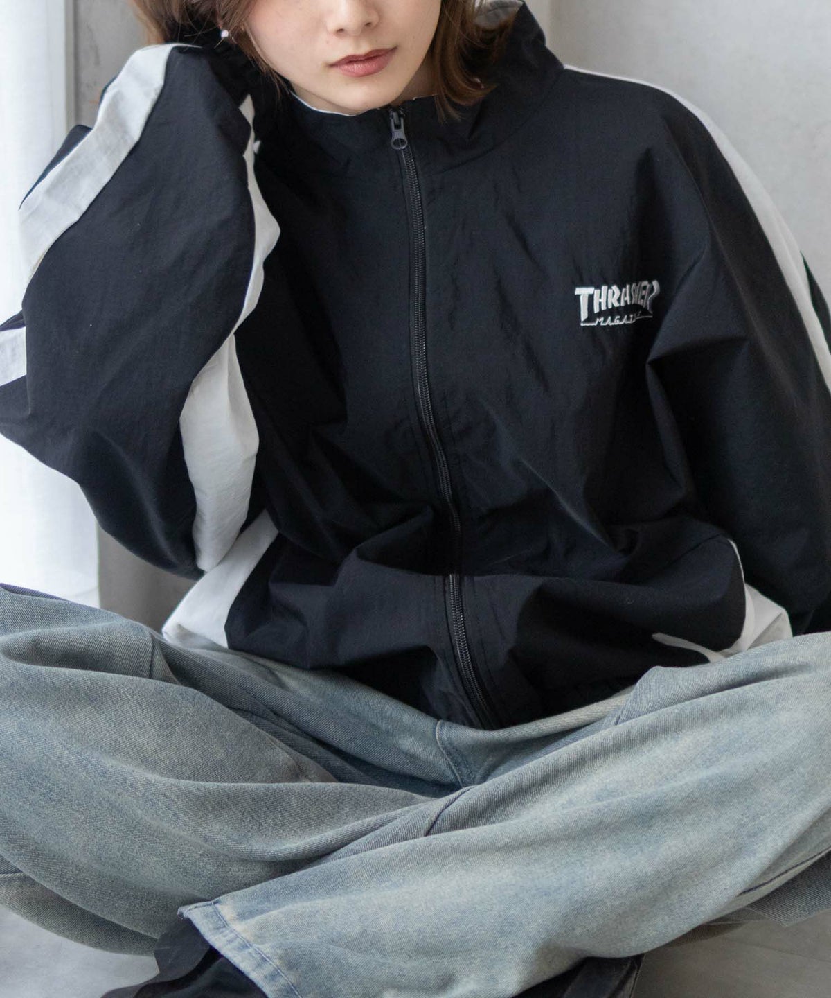 THRASHER 裏メッシュブルゾン メンズ