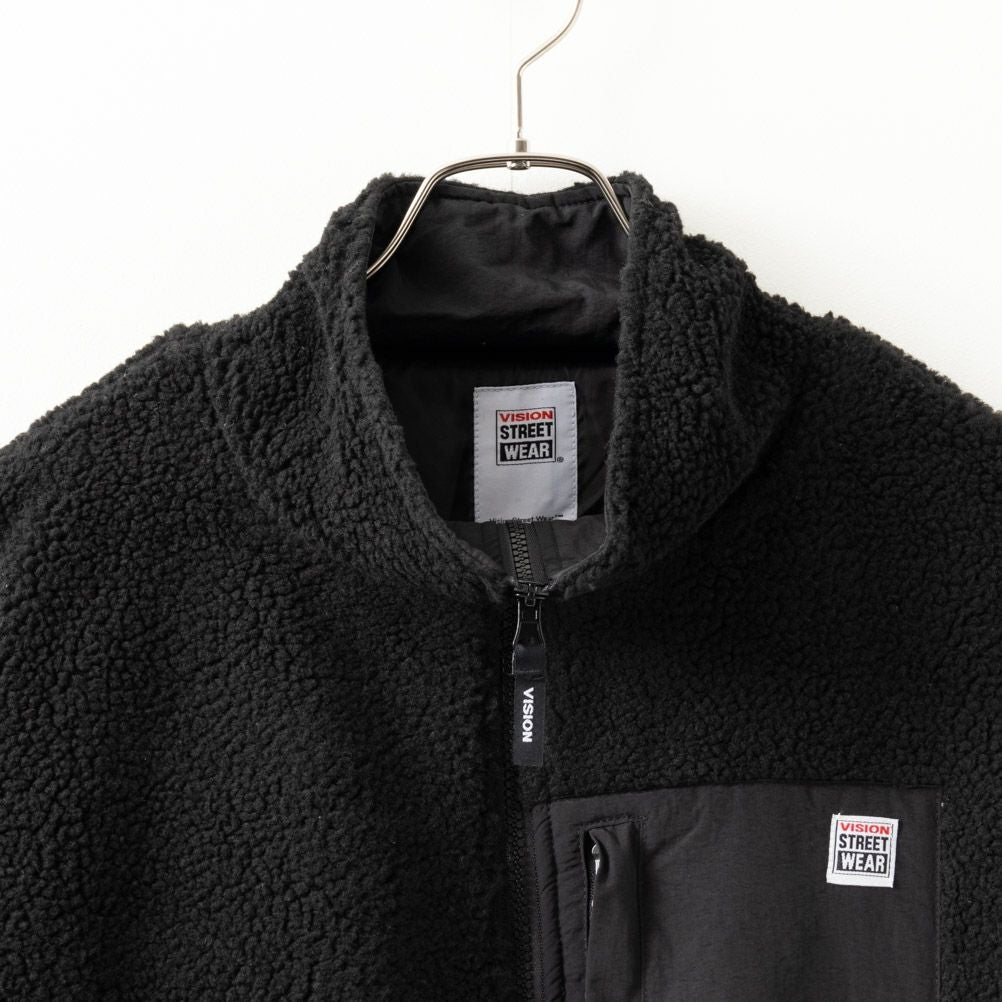 メンズ ウール ボアジャカード クルー VISION STREET WEAR ジャガードボアブルゾン メンズ