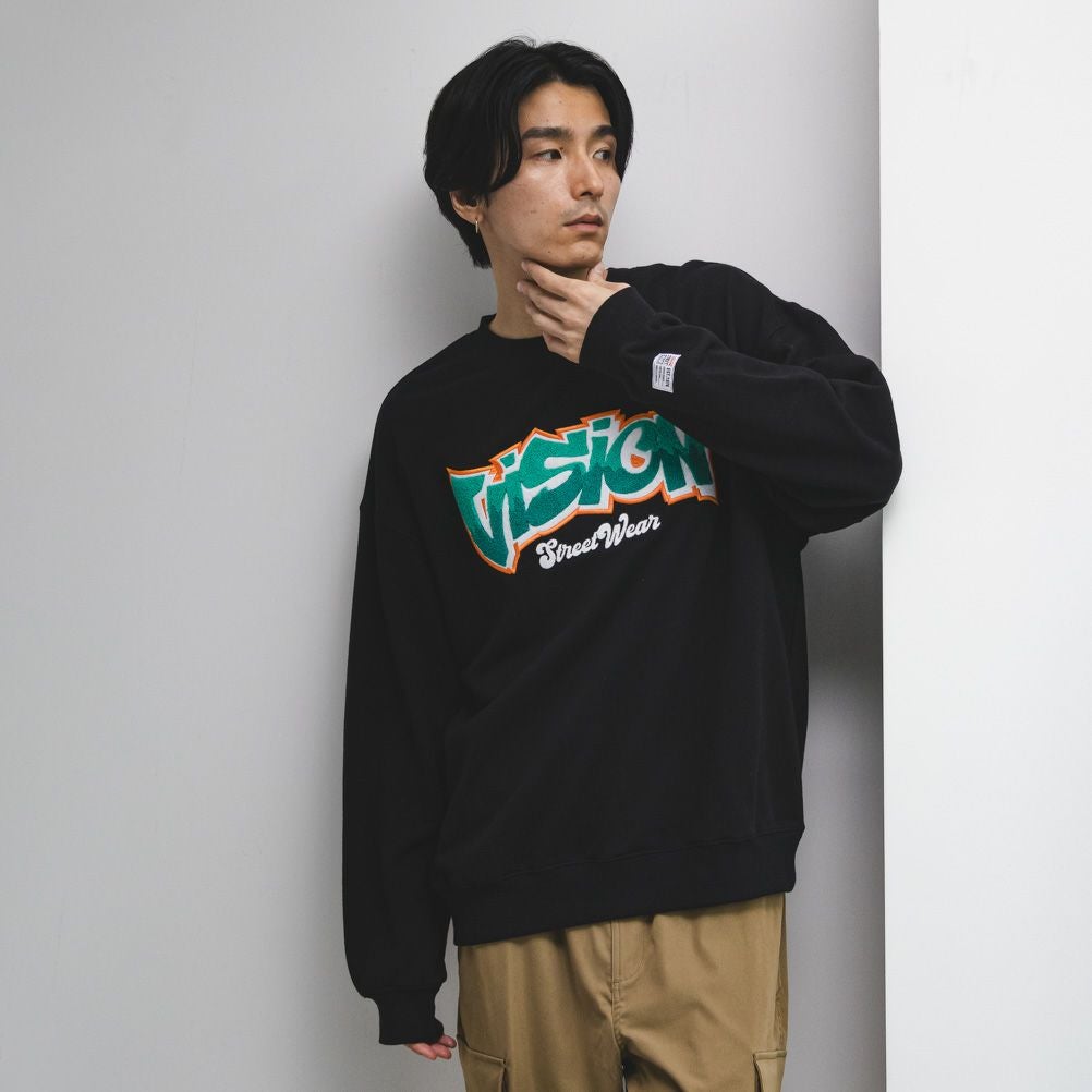 VISION STREET WEAR タギングサガラ刺繍トレーナー メンズ