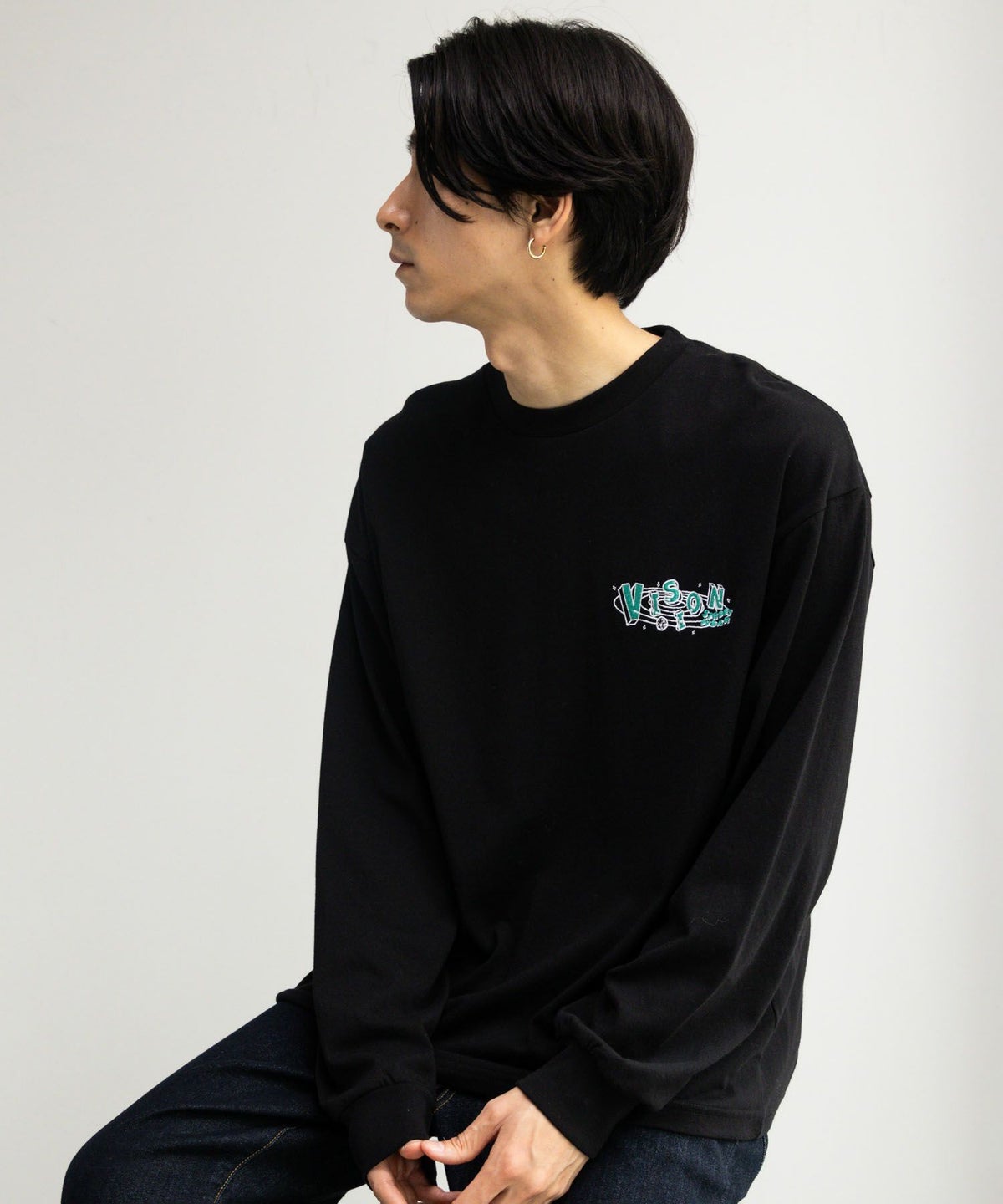 VISION STREET WEAR スペースマルチイラスト長袖Tシャツ メンズ