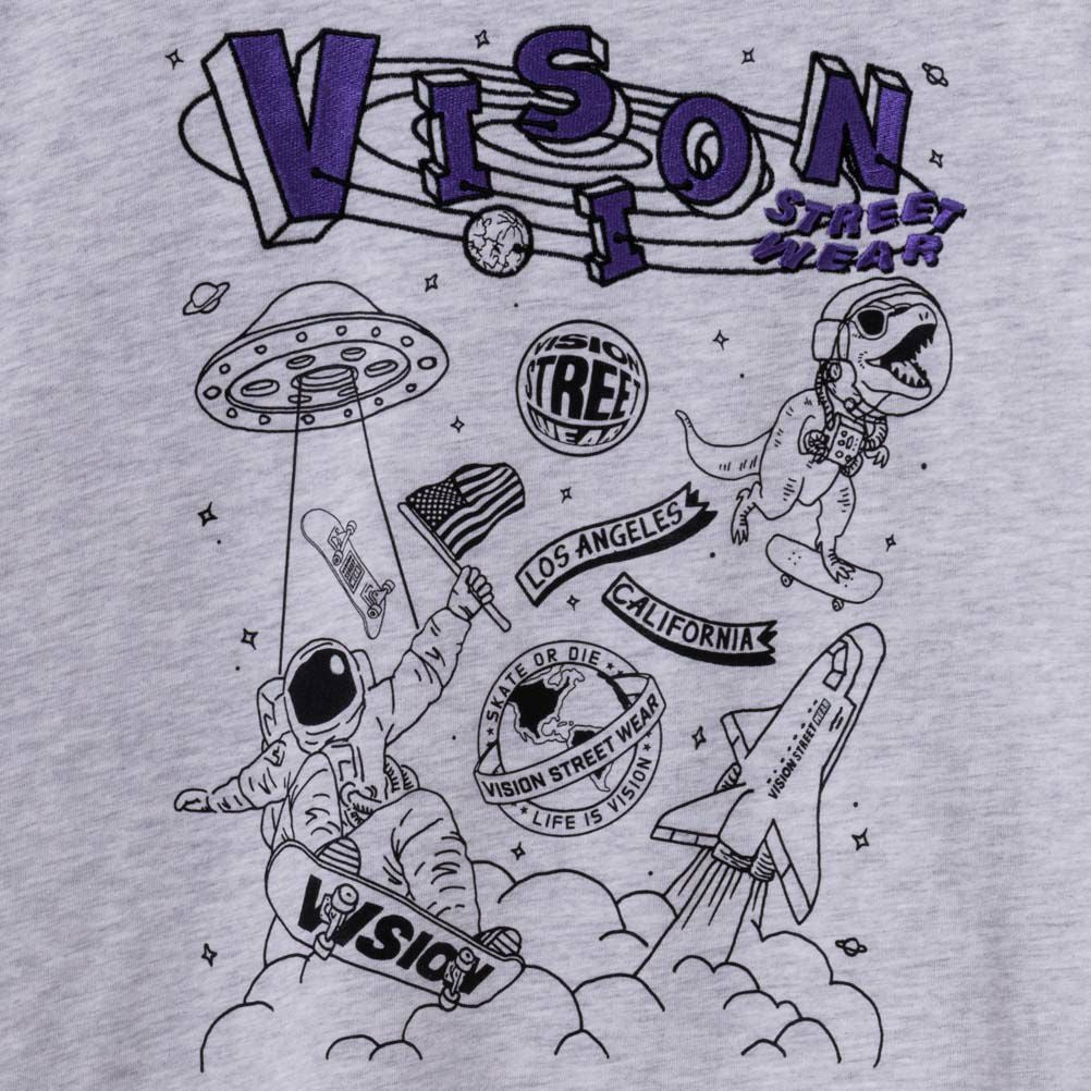 VISION STREET WEAR スペースマルチイラスト長袖Tシャツ メンズ