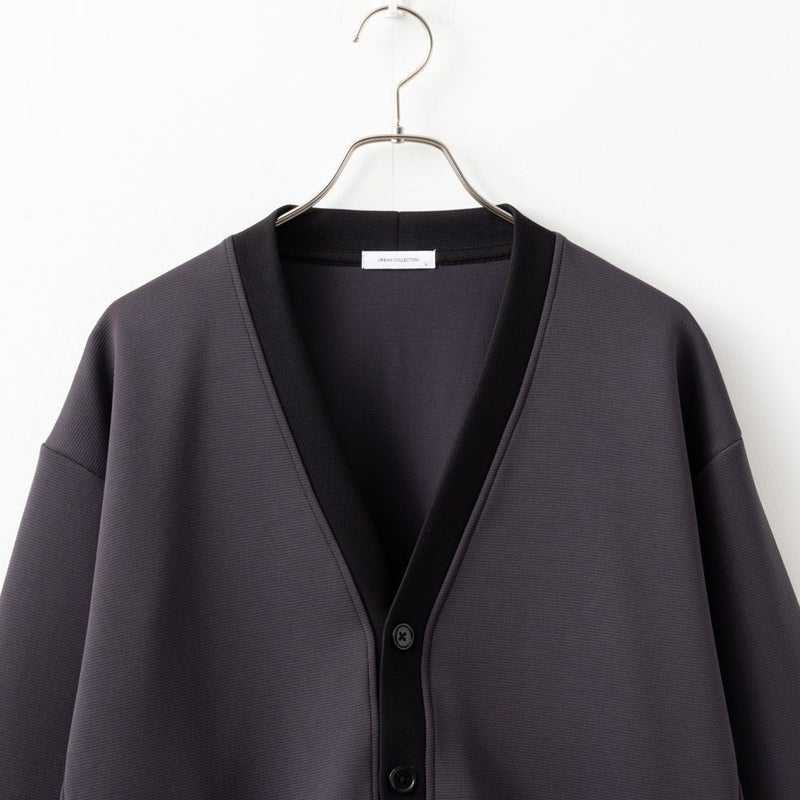 URBAN COLLECTION ポンチ素材 エアスムージー配色カーディガン メンズ商品画像-4