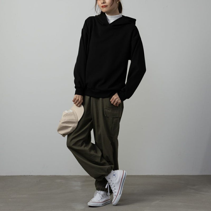 NAVY  フワモチパーカー レディース商品画像-4