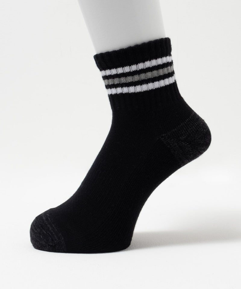 NAVY クォーターソックス ライン柄 メンズ商品画像-4