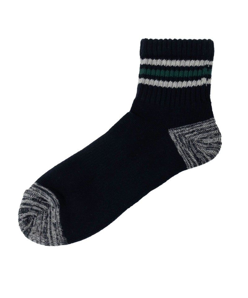 NAVY クォーターソックス ライン柄 メンズ商品画像-6