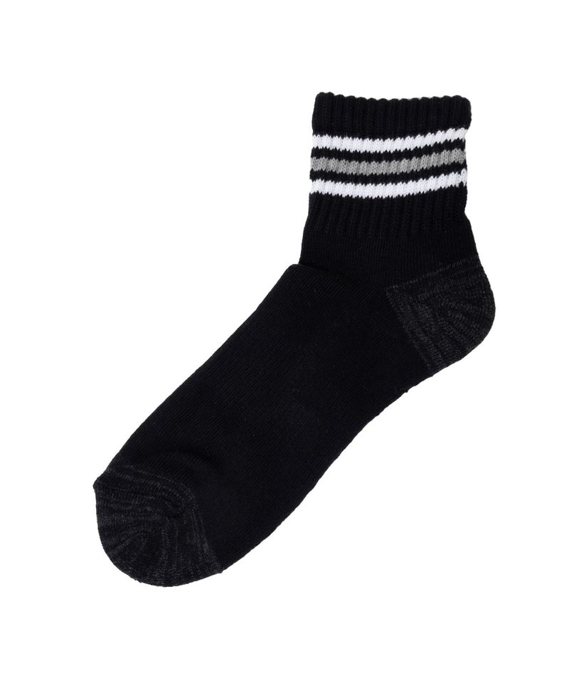 NAVY  クォーターソックス ライン柄 メンズ商品画像-9