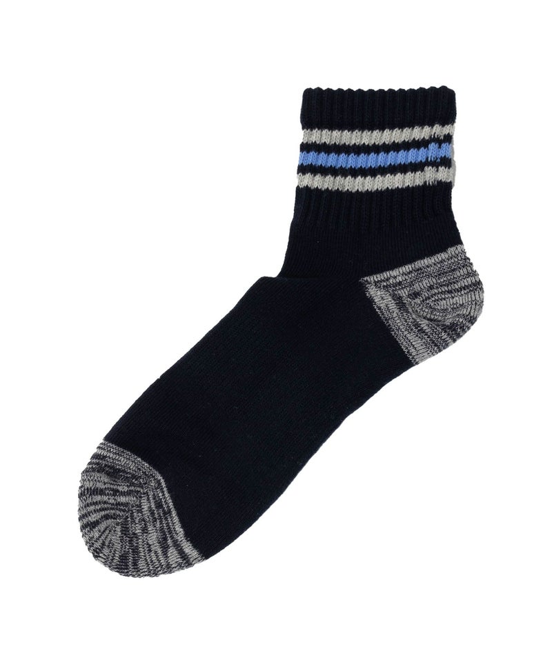 NAVY  クォーターソックス ライン柄 メンズ商品画像-10