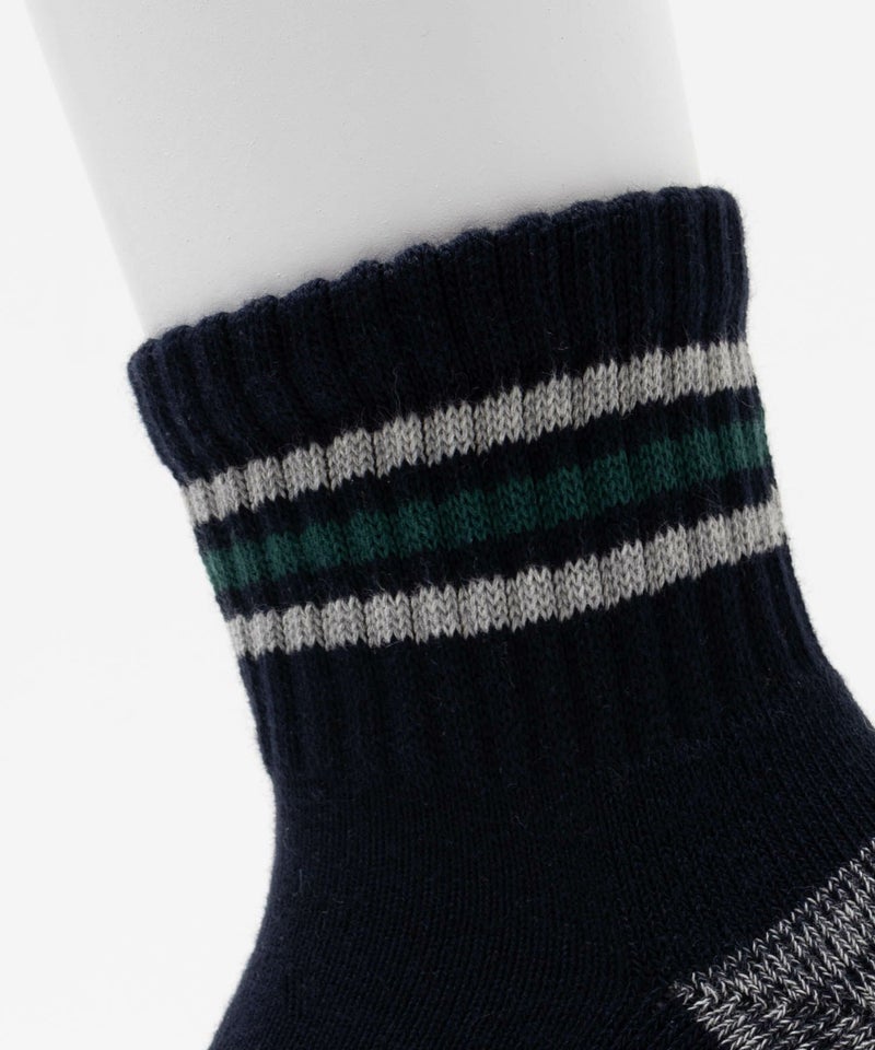 NAVY クォーターソックス ライン柄 メンズ商品画像-12