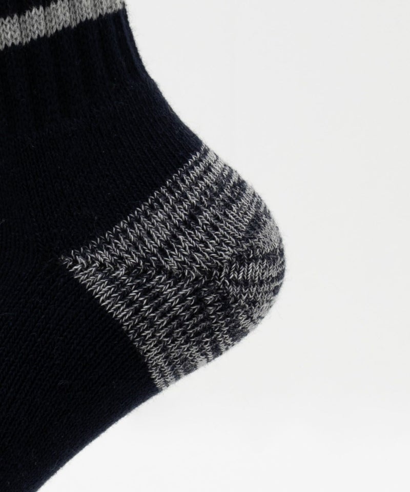 NAVY  クォーターソックス ライン柄 メンズ商品画像-13