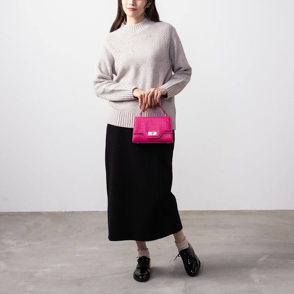 NAVY ネップモックニット レディース