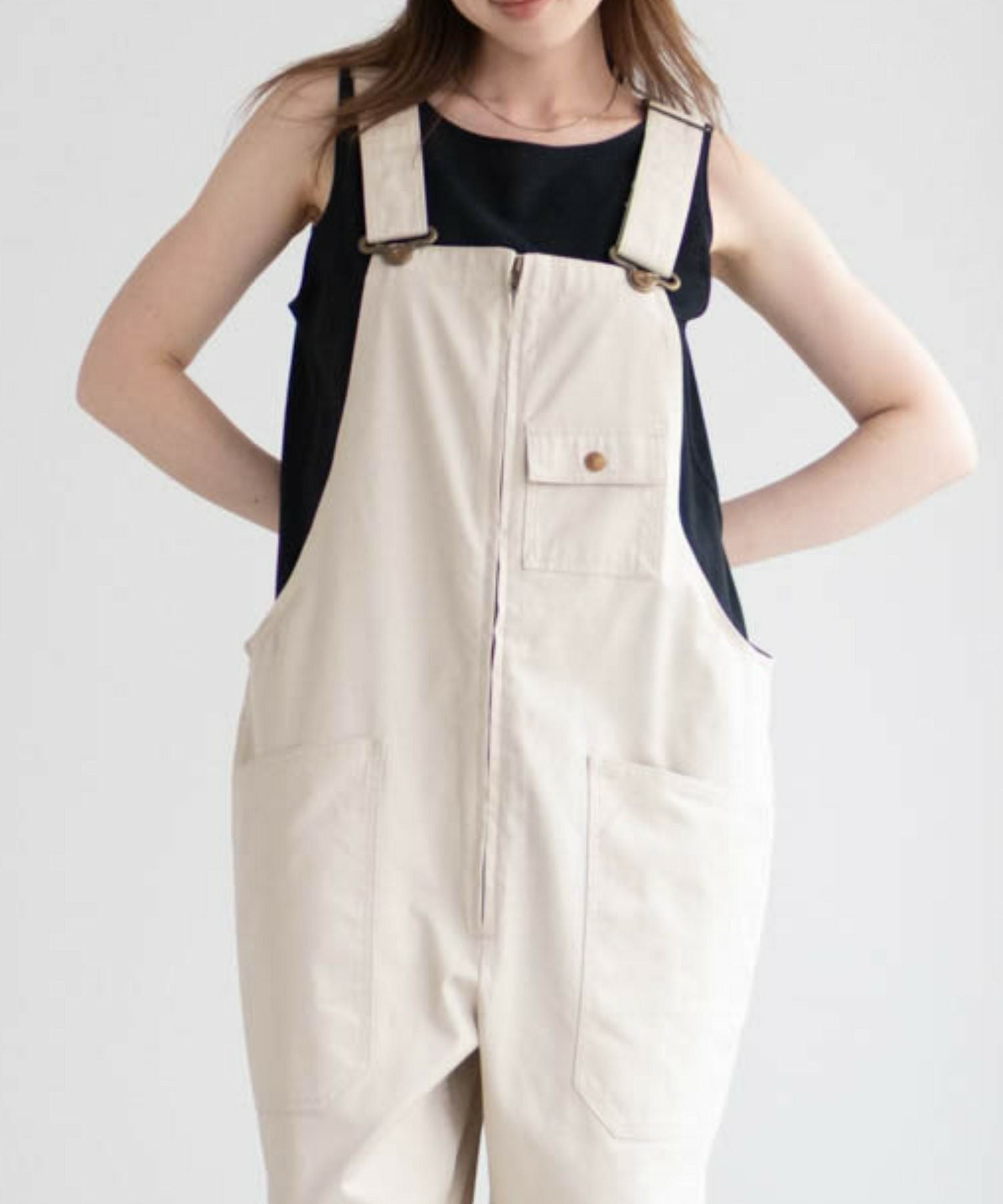 Dickies オーバーオール 3L シルバーホワイト Dickies ジップオーバーオール メンズ