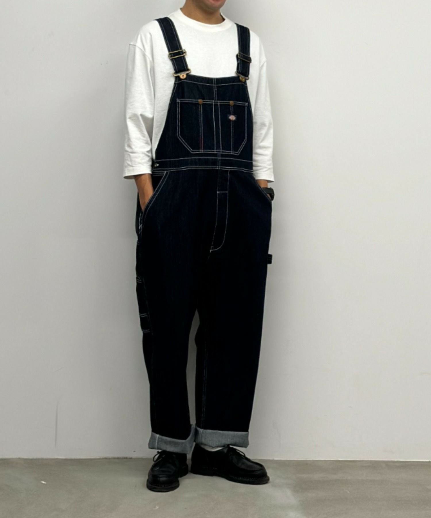 ブラック オーバーオール 男性用 Dickies オーバーオール メンズ