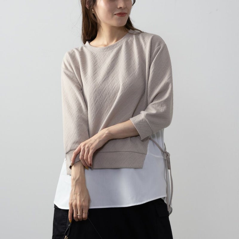 NAVY 時短フェイクレイヤードプルオーバー レディース商品画像-3