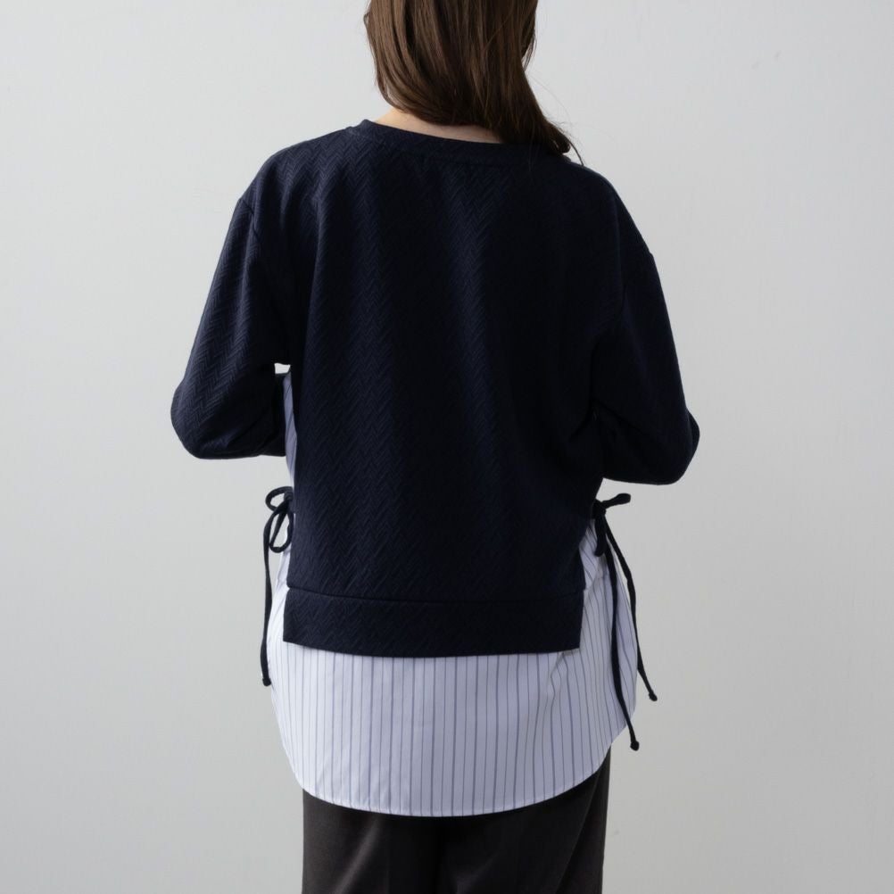 NAVY 時短フェイクレイヤードプルオーバー レディース