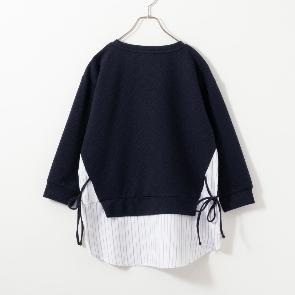 NAVY 時短フェイクレイヤードプルオーバー レディース