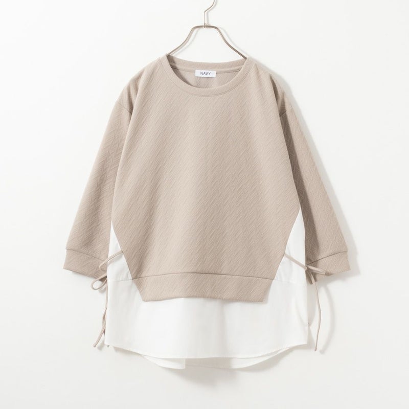 NAVY 時短フェイクレイヤードプルオーバー レディース商品画像-12