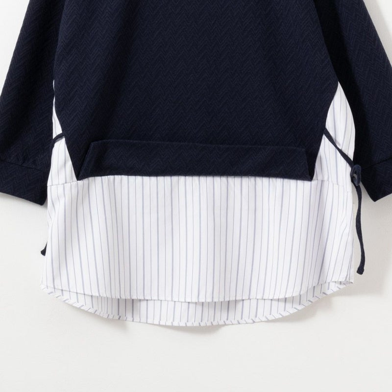 NAVY  時短フェイクレイヤードプルオーバー レディース商品画像-16