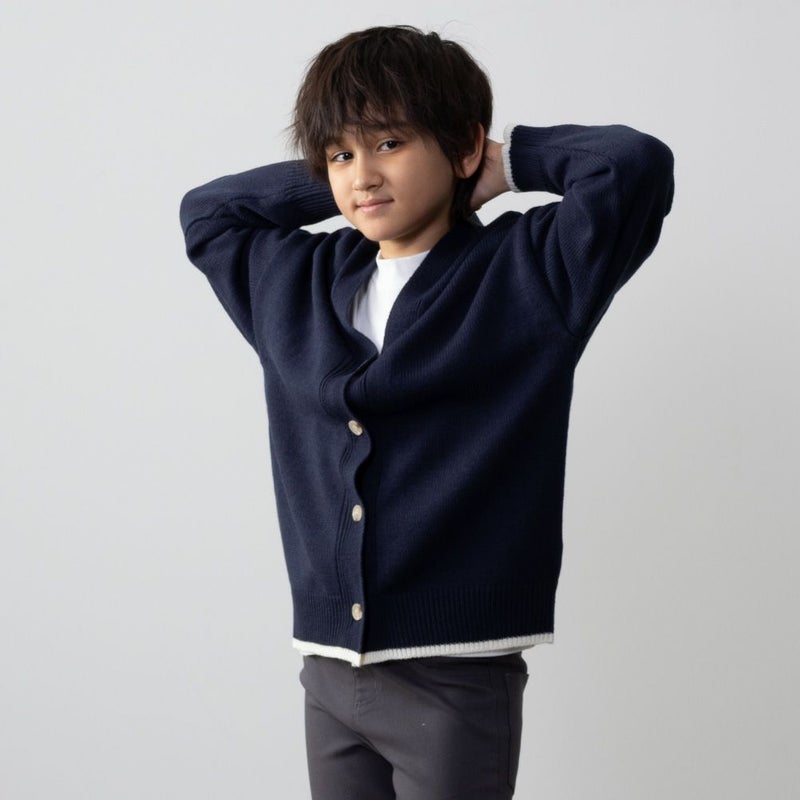 NAVY  ニットカーディガンアンサンブル キッズ商品画像-3