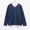 NAVY カノコキーネックレイヤード長袖Tシャツ メンズ