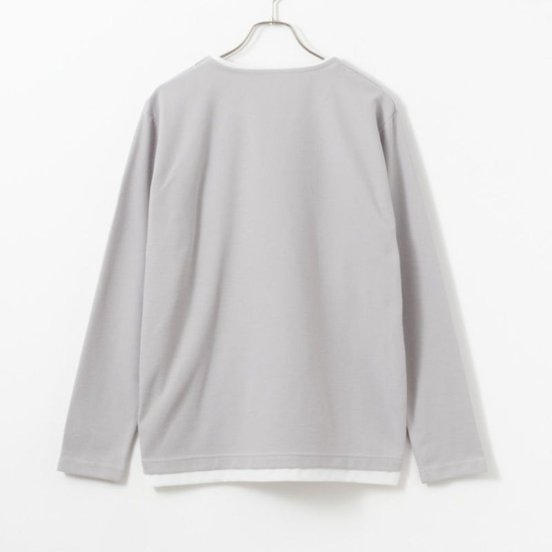 NAVY カノコキーネックレイヤード長袖Tシャツ メンズ商品画像-5