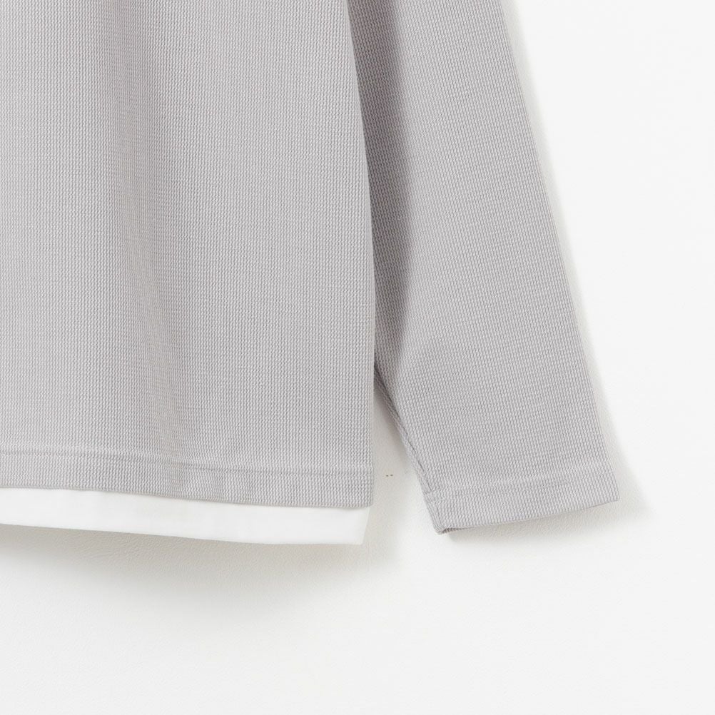 NAVY カノコキーネックレイヤード長袖Tシャツ メンズ