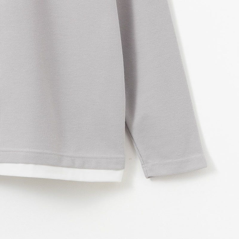 NAVY  カノコキーネックレイヤード長袖Tシャツ メンズ商品画像-7