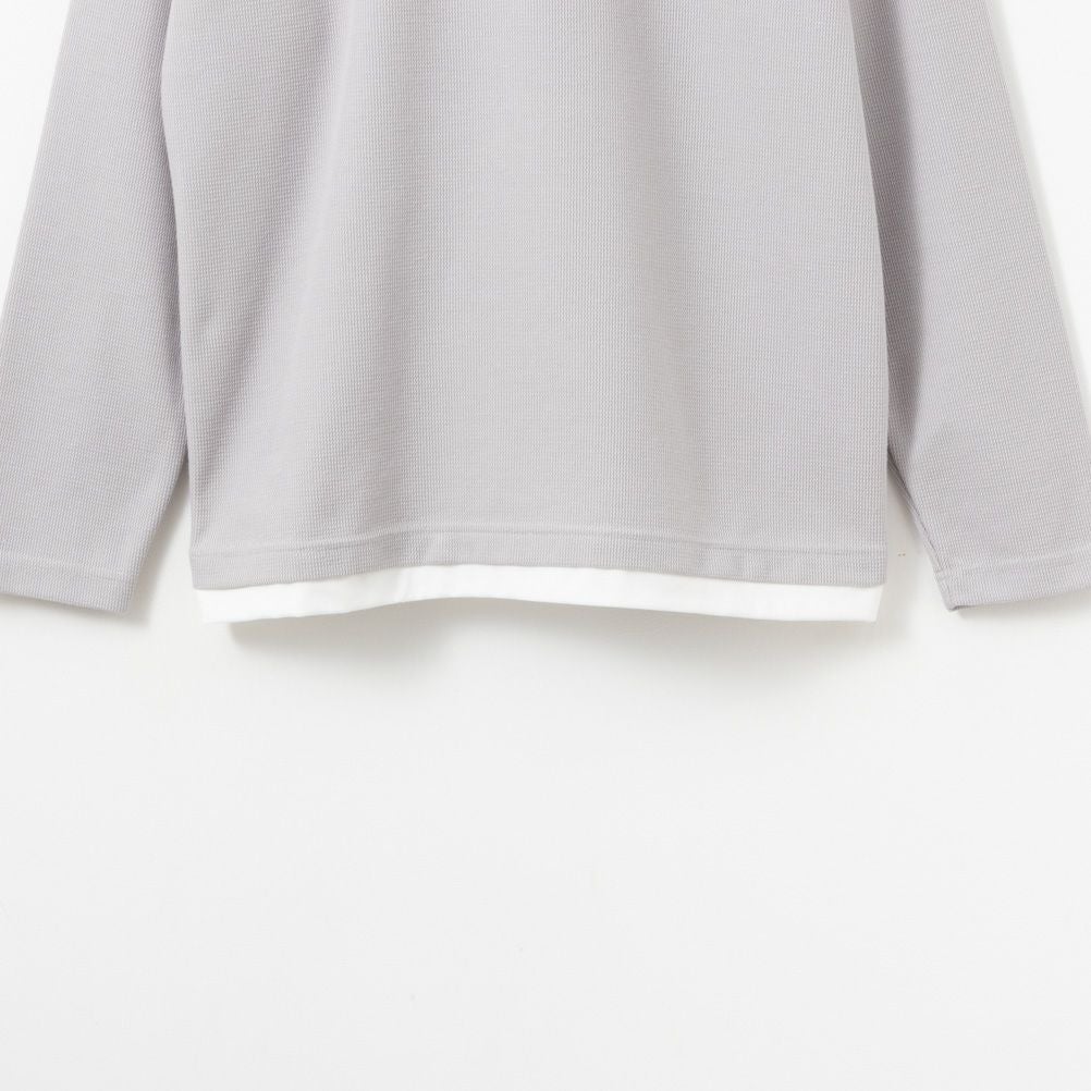 NAVY カノコキーネックレイヤード長袖Tシャツ メンズ