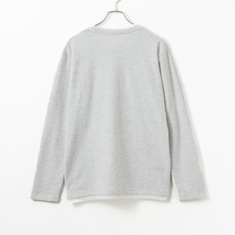 NAVY フェイクレイヤードクルーネック長袖Tシャツ メンズ商品画像-4