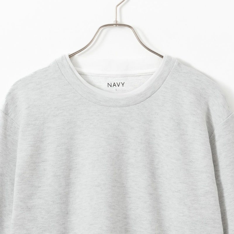 NAVY  フェイクレイヤードクルーネック長袖Tシャツ メンズ商品画像-5