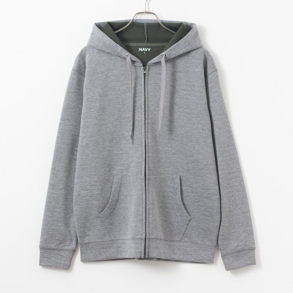 NAVY ダブルフェイスジップアップパーカー メンズ