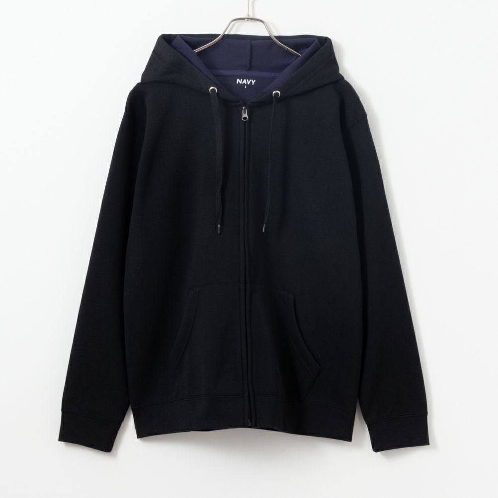 NAVY ダブルフェイスジップアップパーカー メンズ