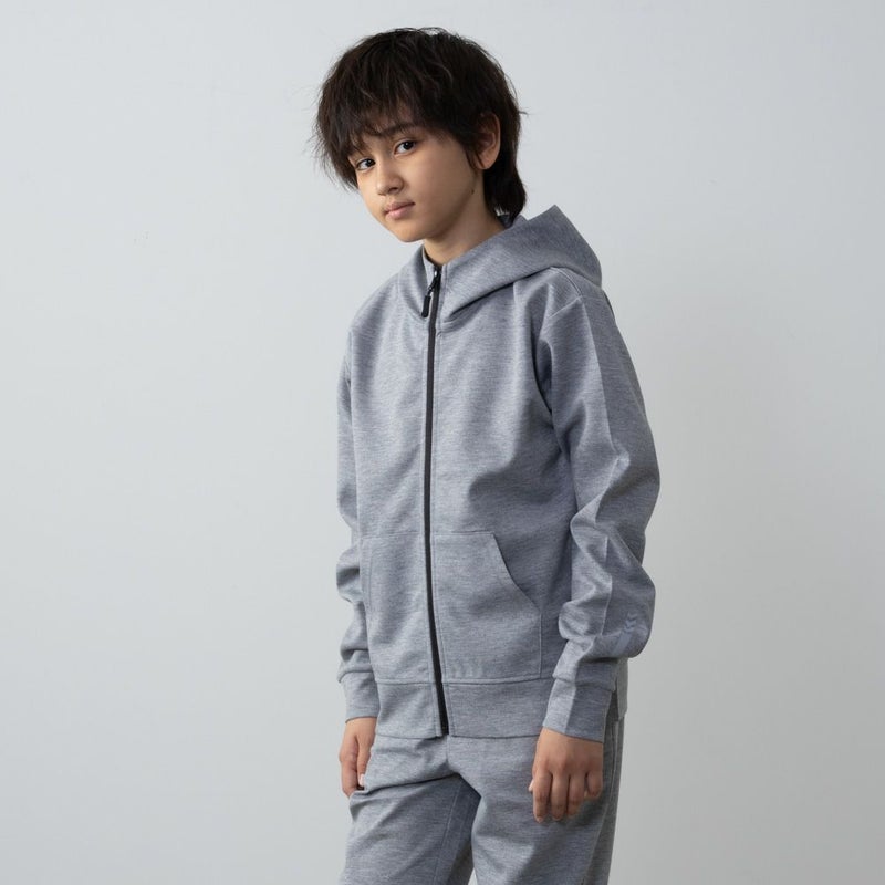 NAVY ポンチ素材 ストレッチジップパーカー キッズ商品画像-1