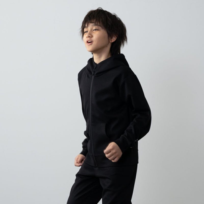 NAVY ポンチ素材 ストレッチジップパーカー キッズ商品画像-3