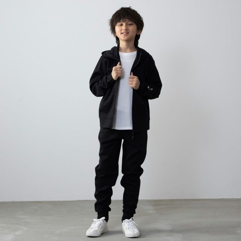 NAVY ポンチ素材 ストレッチジップパーカー キッズ商品画像-6