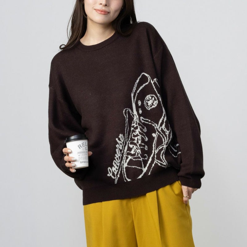 [期間限定knit]CONVERSE  ビッグシューズジャガードニット レディース商品画像-2