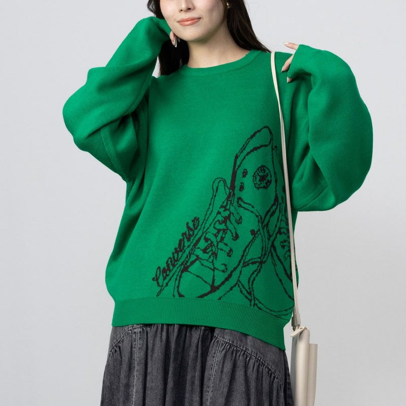 [期間限定knit]CONVERSE  ビッグシューズジャガードニット レディース商品画像-3
