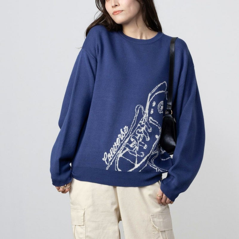 [期間限定knit]CONVERSE  ビッグシューズジャガードニット レディース商品画像-4