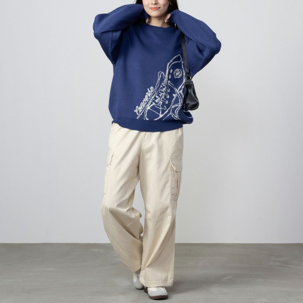 CONVERSE ビッグシューズジャガードニット レディース