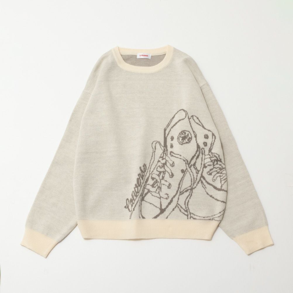 CONVERSE ビッグシューズジャガードニット レディース