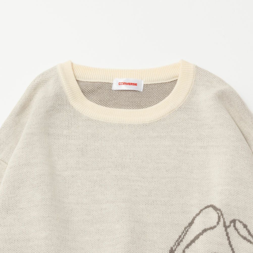 CONVERSE ビッグシューズジャガードニット レディース