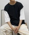 URBAN COLLECTION 梨地フェイクベストレイヤードTシャツ メンズ商品サムネイル-11