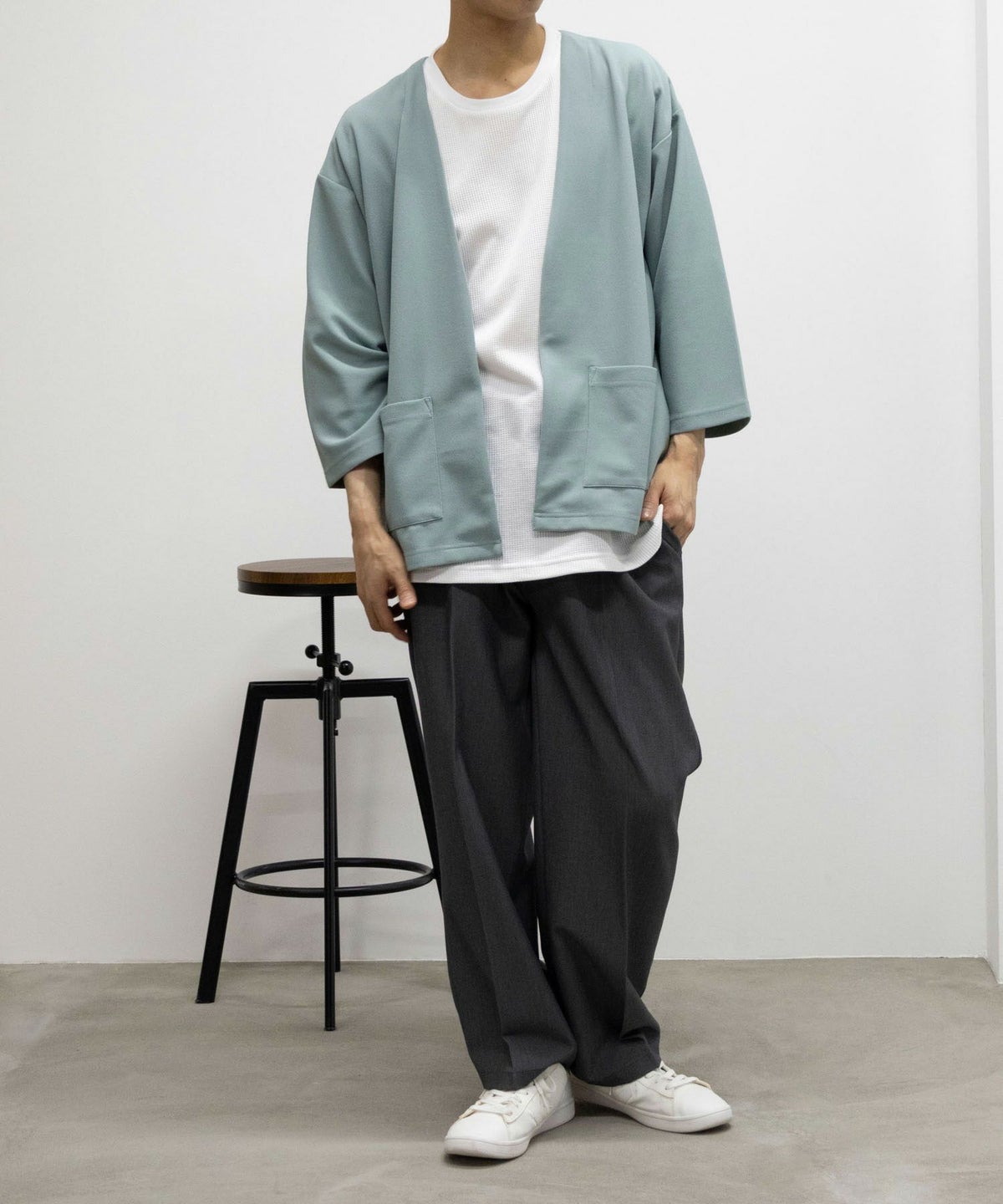 URBAN COLLECTION 梨地7分袖カーディガンアンサンブル メンズ