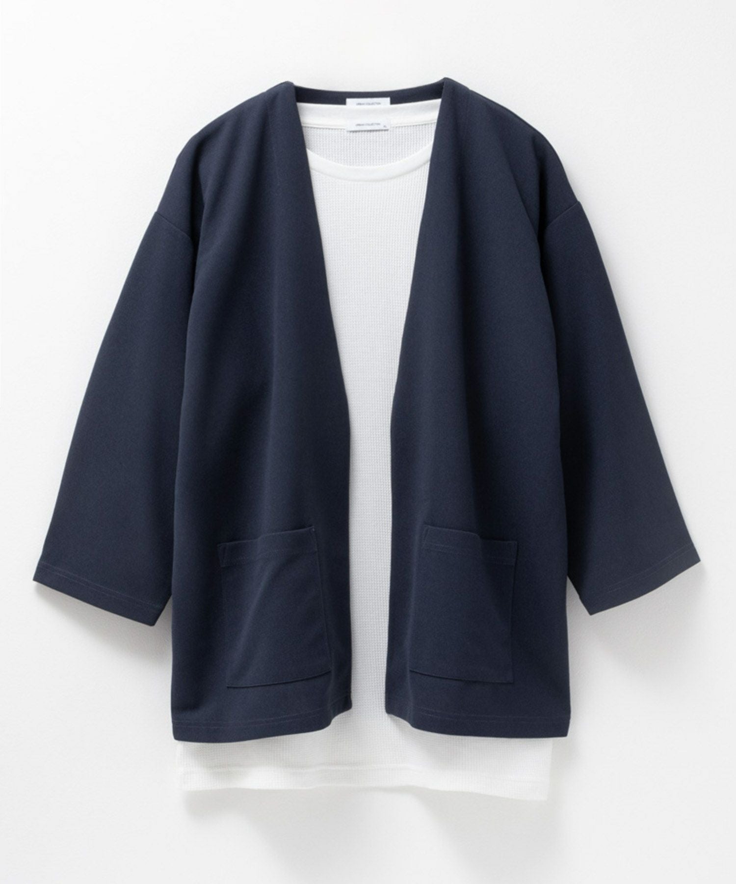URBAN COLLECTION 梨地7分袖カーディガンアンサンブル メンズ