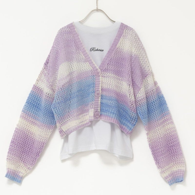 RICH MIX  グラデーションかぎ針カーディガンアンサンブル キッズ商品画像-2