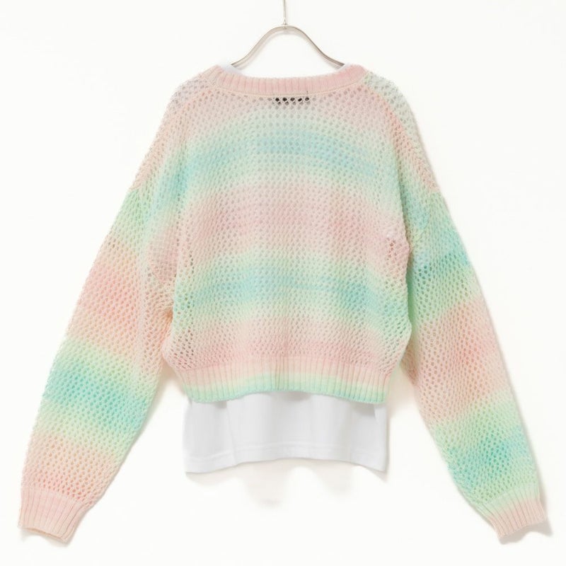 RICH MIX グラデーションかぎ針カーディガンアンサンブル キッズ商品画像-3