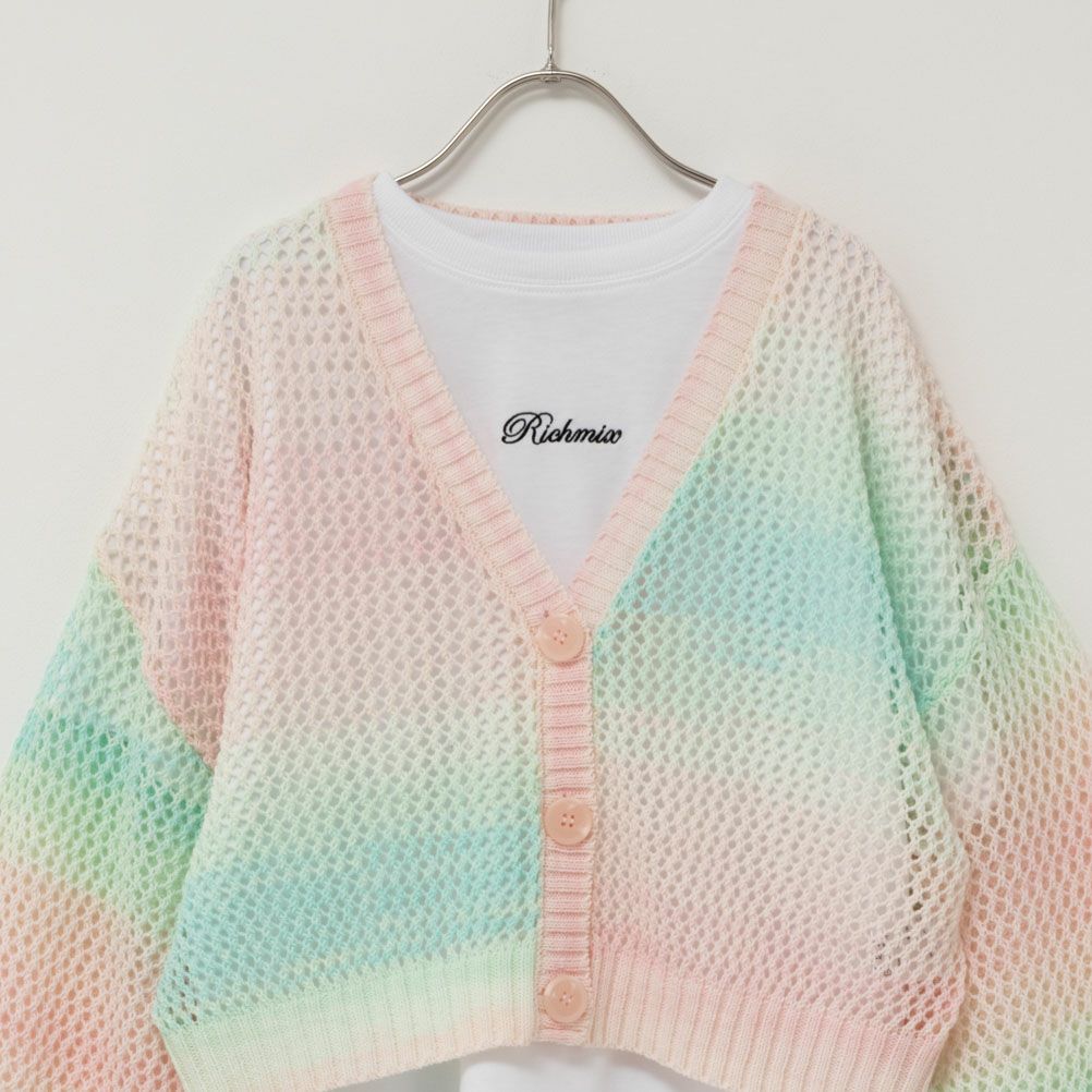 RICH MIX グラデーションかぎ針カーディガンアンサンブル キッズ