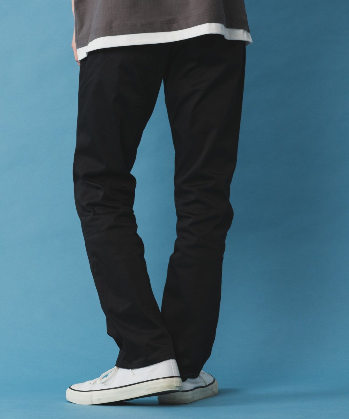 NAVY SARARI サテンクールテーパードパンツ メンズ